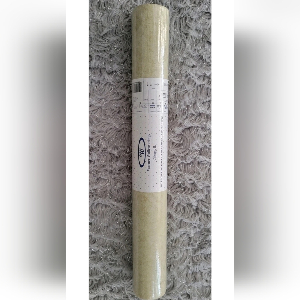 Vintage Wallpaper Cream Tan Marbled Textured Warner Wallcoverings Pre Pasted